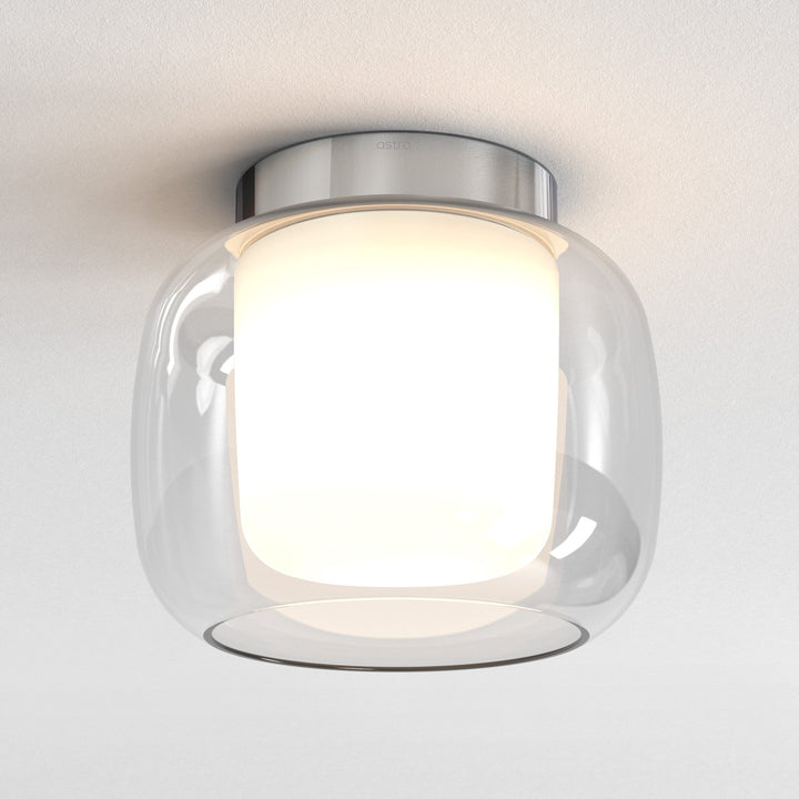 Astro Aquina Ceiling 240 Ceiling Light in Matt Black and Polished Chrome – Bathroom Ceiling Fixture