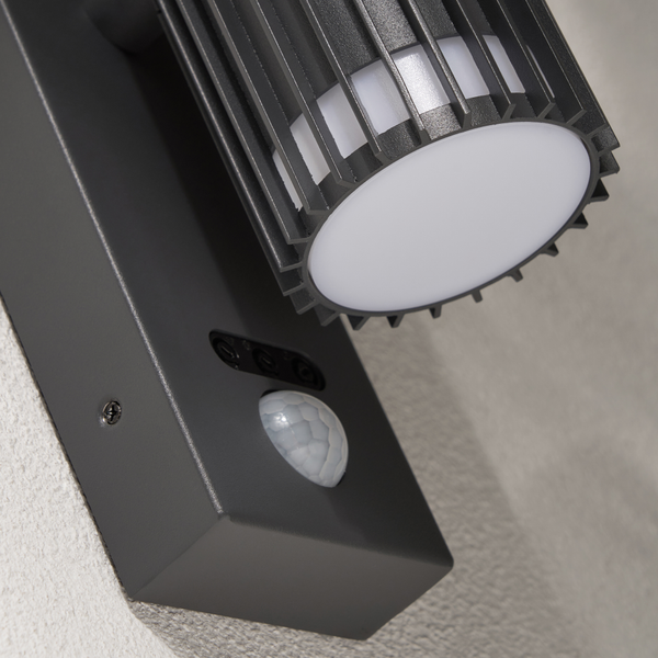 Muto 2-Light GU10 Up & Down Wall Light with PIR - IP65