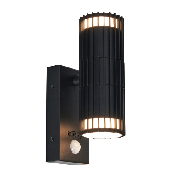 Muto 2-Light GU10 Up & Down Wall Light with PIR - IP65