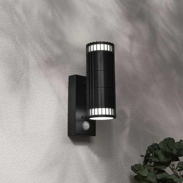 Muto 2-Light GU10 Up & Down Wall Light with PIR - IP65