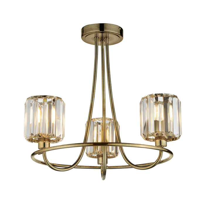 Berenice 3lt Semi flush Brass