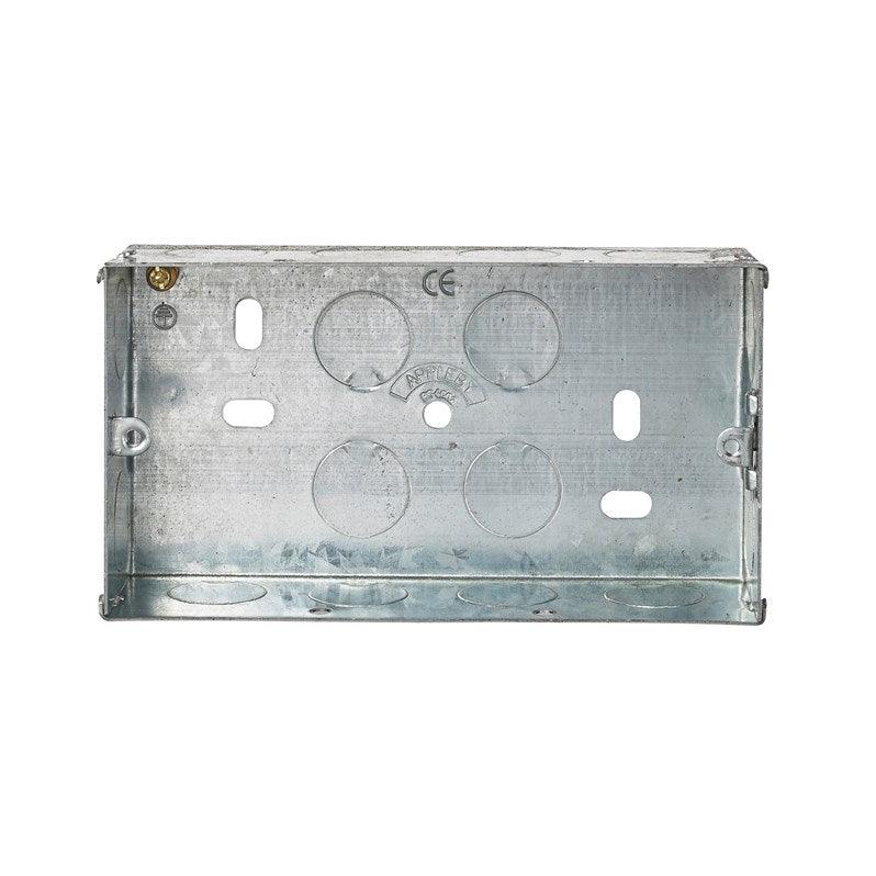 Appleby SB628 Double 47mm Metal Flush Back Box - Prisma Lighting