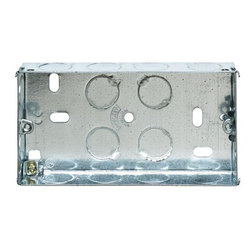 Appleby SB665 Double 25mm Metal Flush Back Box - Prisma Lighting