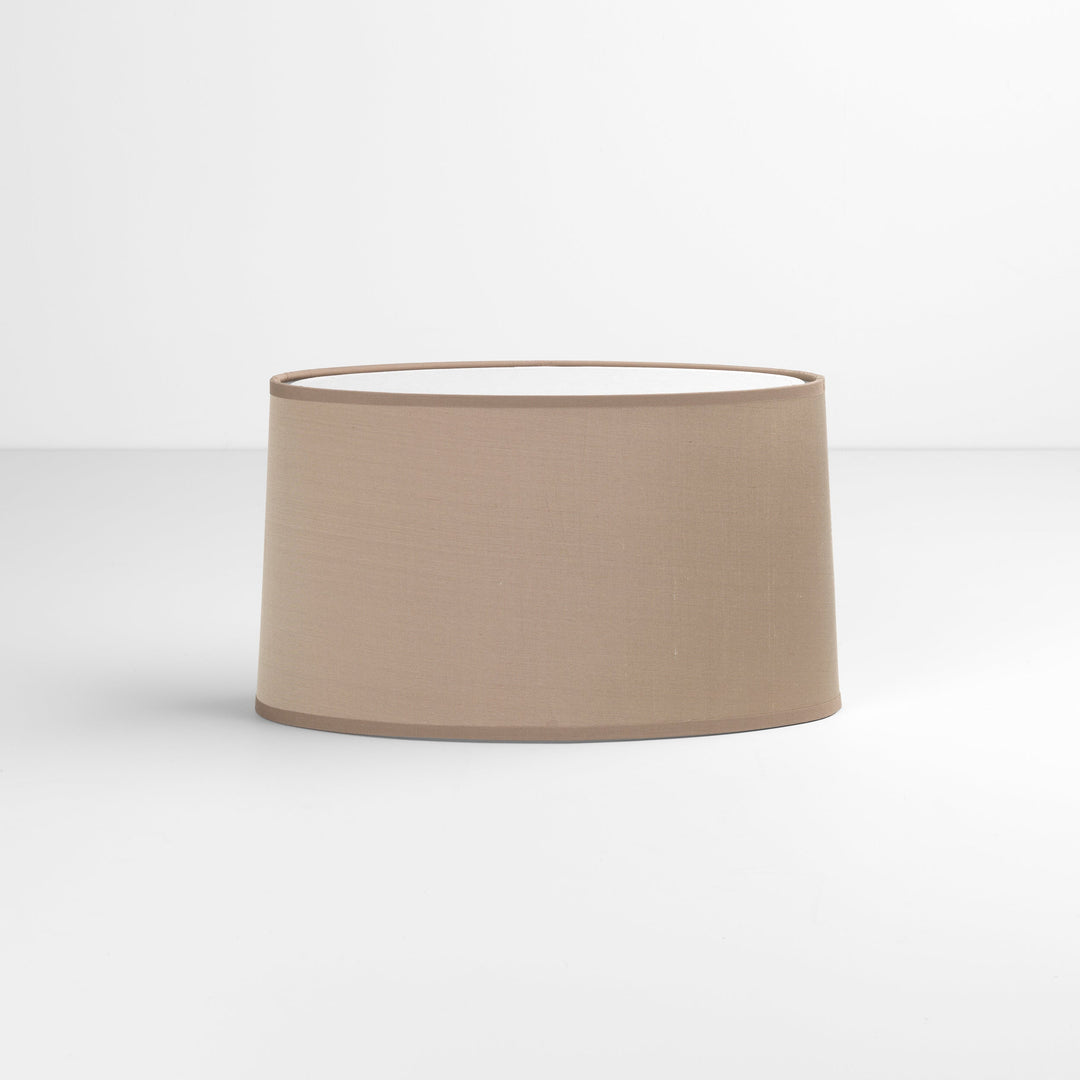 Tapered Oval shade in Oyster polycotton—flared oval form, soft light diffusion