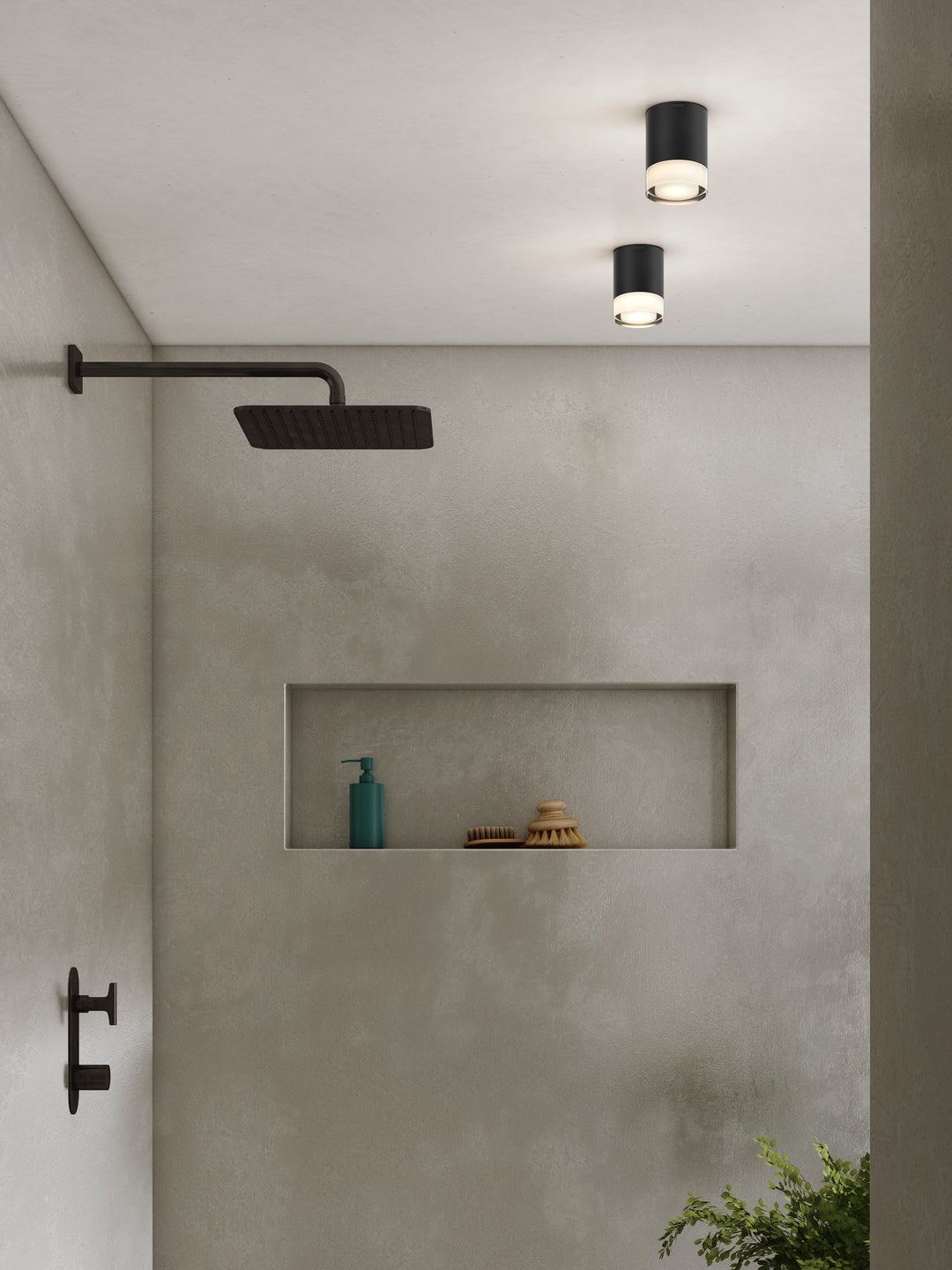 Side view of the Ottawa downlight, showing clean aluminium form and soft light glow