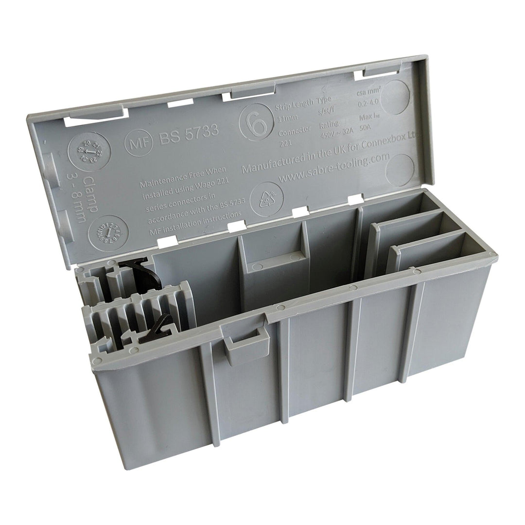 Wago Box Branch for Multicore Cables 4mm² Connectors, BS 5733-MF Compliant, Gray - Prisma Lighting