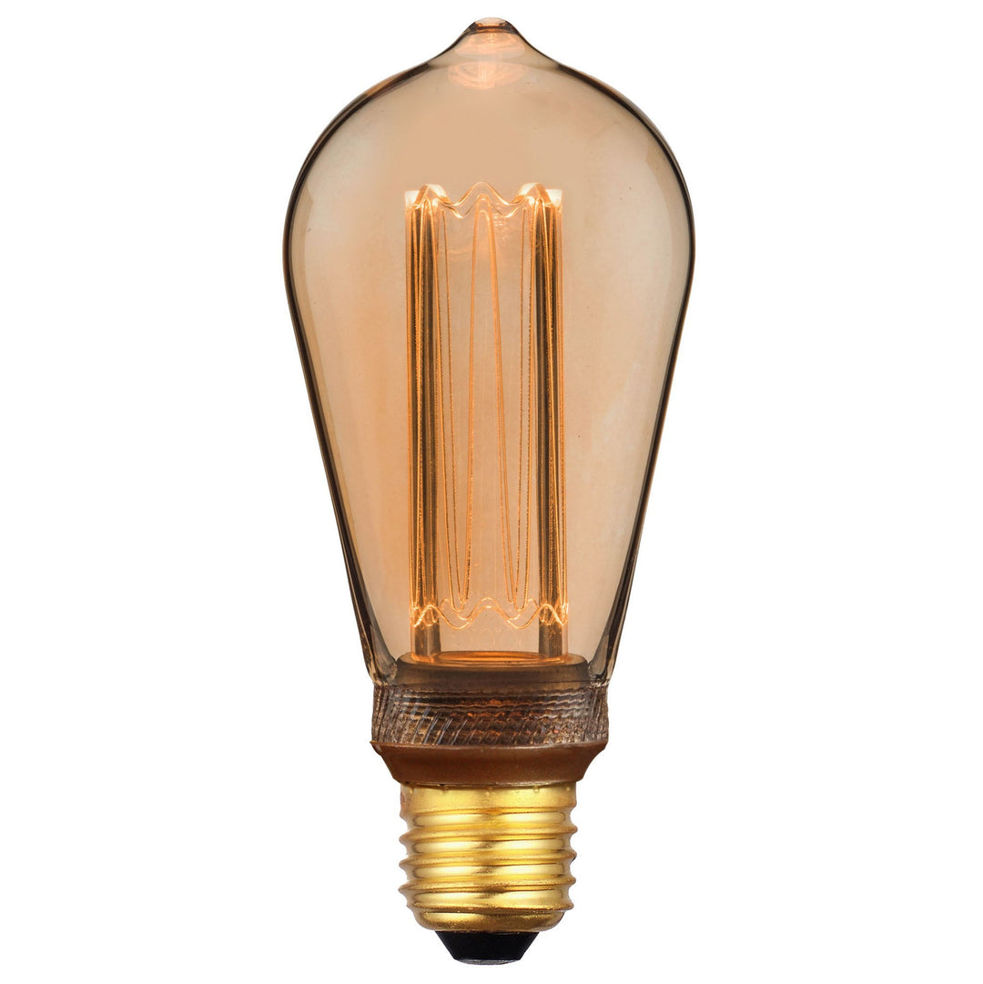 Nordlux Deco E27 ST64 Retro Dimmable LED Light Bulb – Gold Finish with Very Warm Light 2080082758