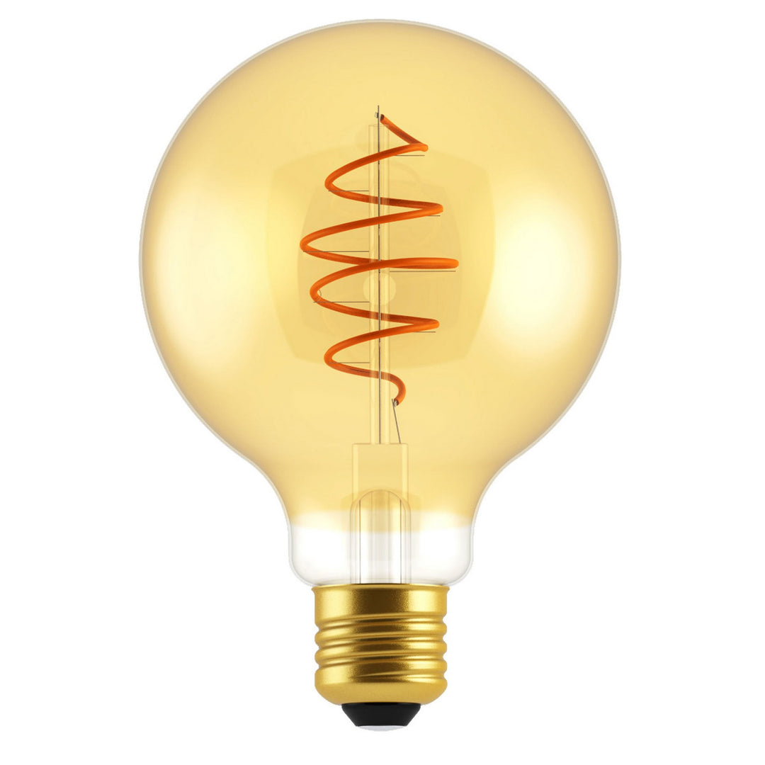Nordlux Deco E27 G95 Spiral Dimmable LED Light Bulb – Gold Finish with Warm Light 2080182758