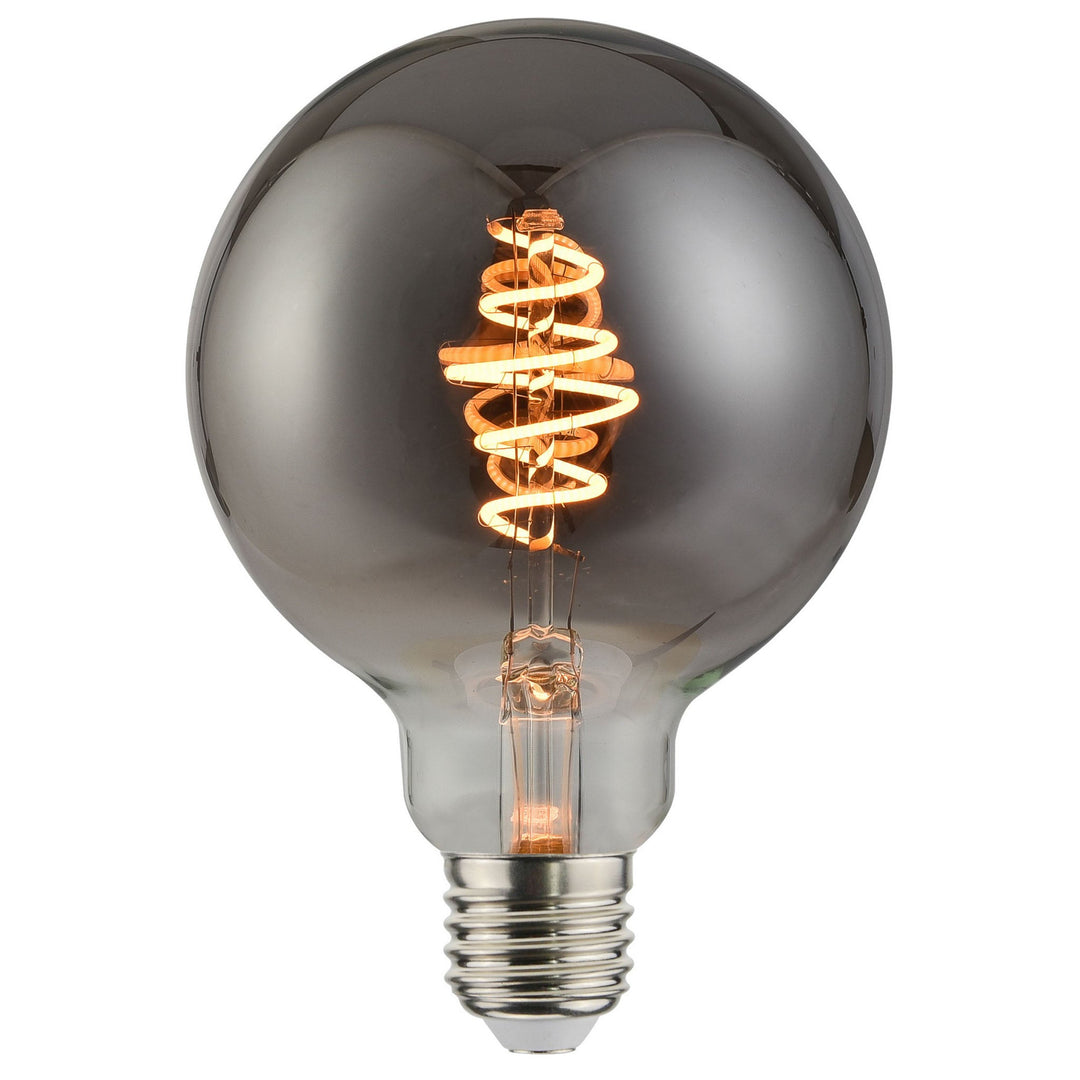 Nordlux Deco E27 G125 Spiral Dimmable LED Light Bulb – Smoked Glass Finish with Very Warm Light 2080232747