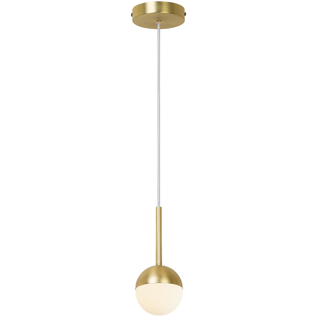 Contina | Pen. | Brass/Opalw. Pendant Light Brass