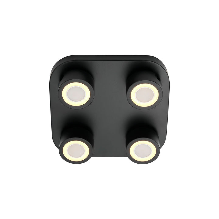 Nordlux Clyde 4-Spot Ceiling Light – Adjustable Scandinavian Design with Moodmaker™ Function in Black 2412256003