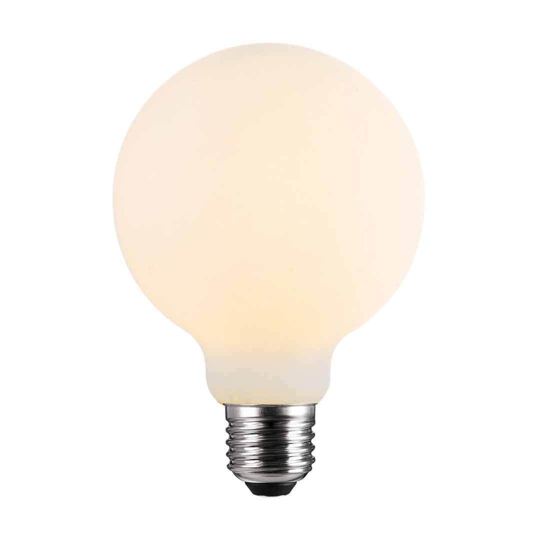 Nordlux Deco E27 G95 Dimmable LED Light Bulb – Opal White Finish with Warm White Light 2480072701