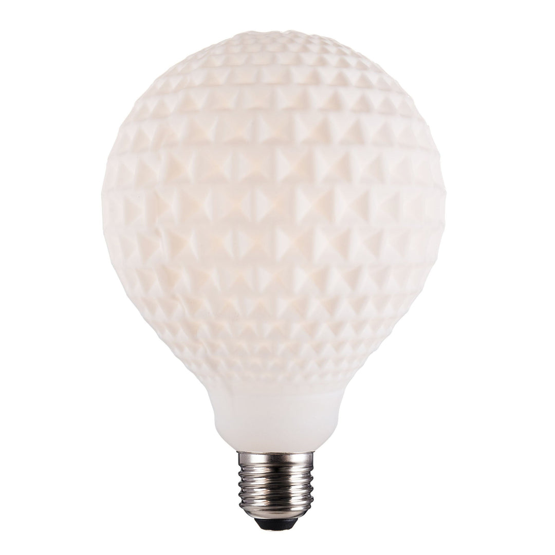 Nordlux Deco E27 G125 Checked Light Bulb – Opal White Decorative Lighting 2480092701