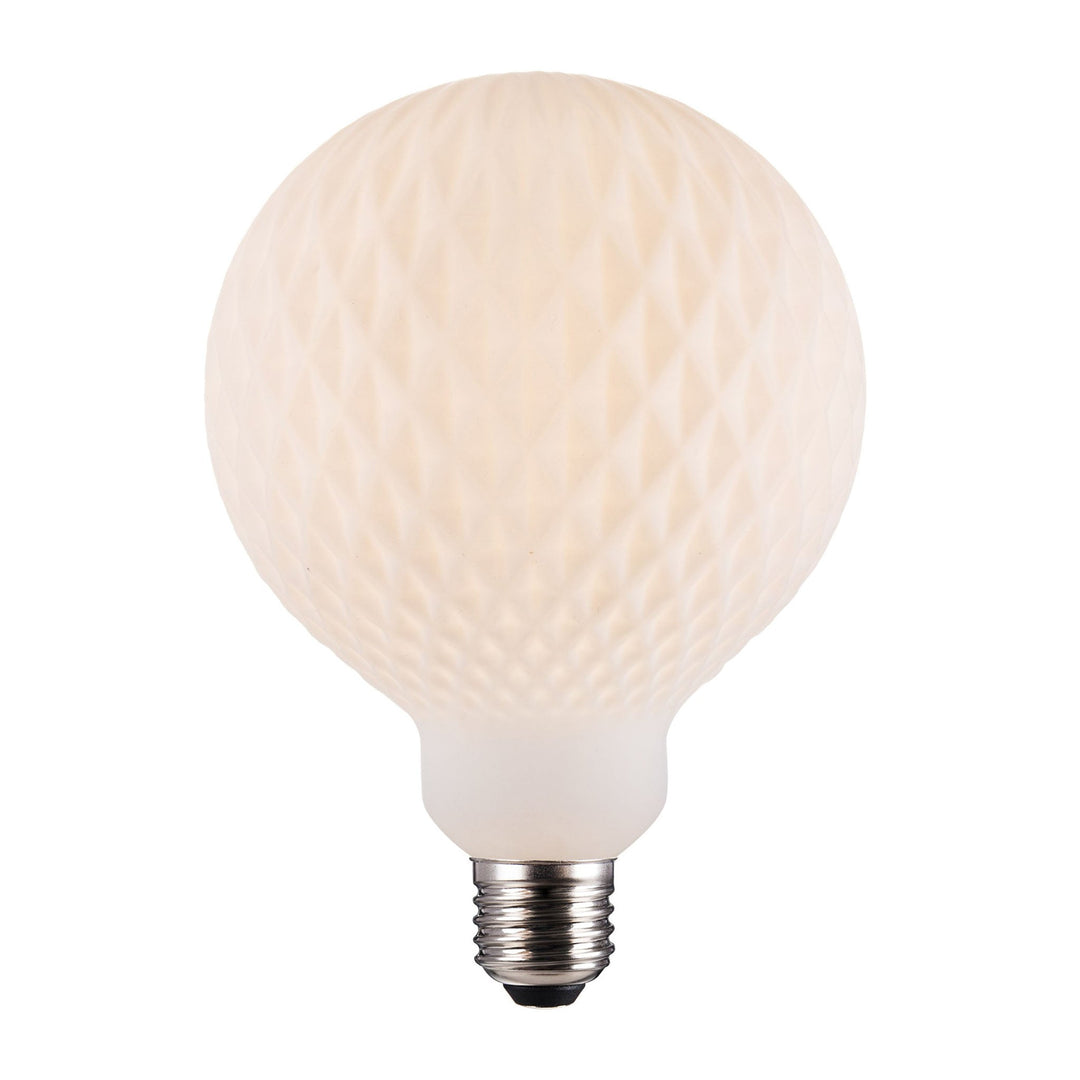 Nordlux Deco E27 G125 Harlekin Light Bulb – Opal White with Artistic Harlequin Design 2480102701