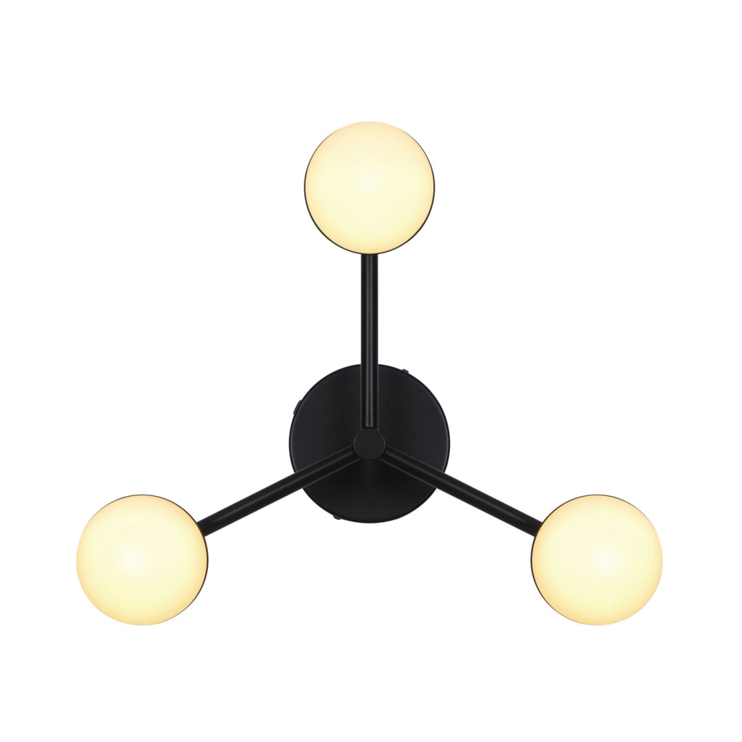 Nordlux Contina Ceiling Light – Adjustable Art Deco Design with Opal Glass Shades in Black 2512096003