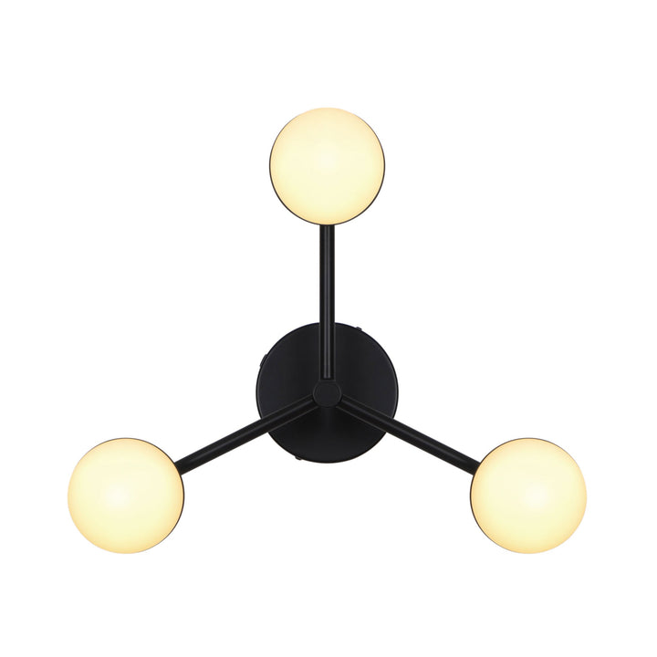 Nordlux Contina Ceiling Light – Adjustable Art Deco Design with Opal Glass Shades in Black 2512096003