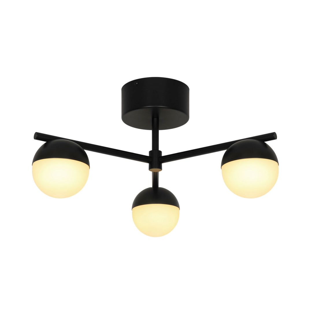 Nordlux Contina Ceiling Light – Adjustable Art Deco Design with Opal Glass Shades in Black 2512096003