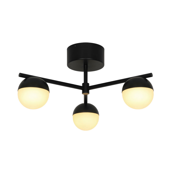 Nordlux Contina Ceiling Light – Adjustable Art Deco Design with Opal Glass Shades in Black 2512096003