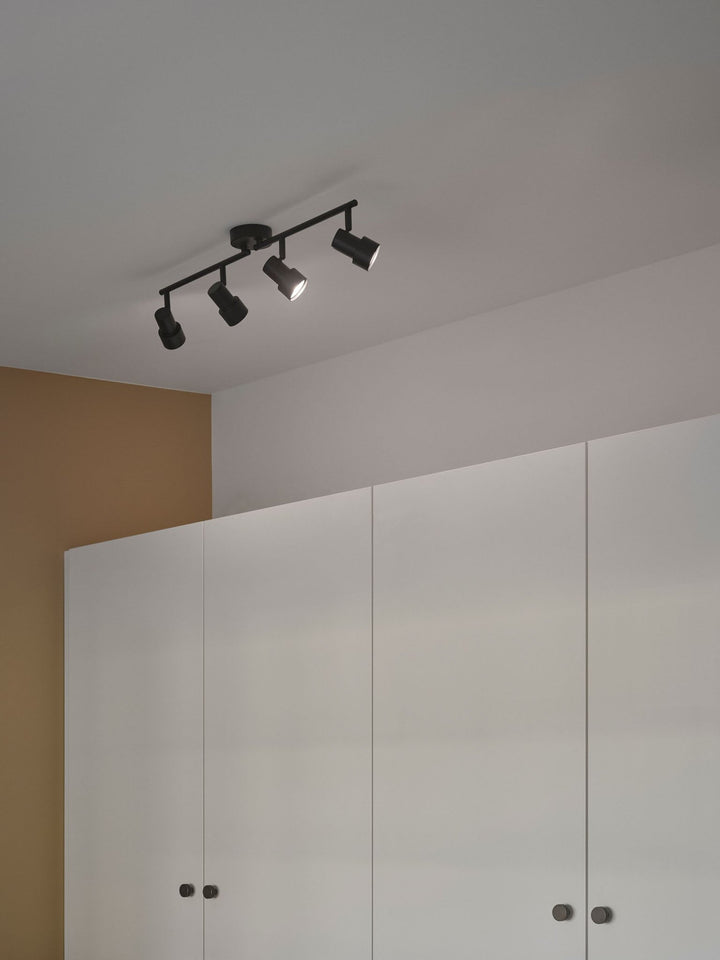 Nordlux Boston 4-Rail Ceiling Light – Adjustable Minimalist Design in Black 2512380103