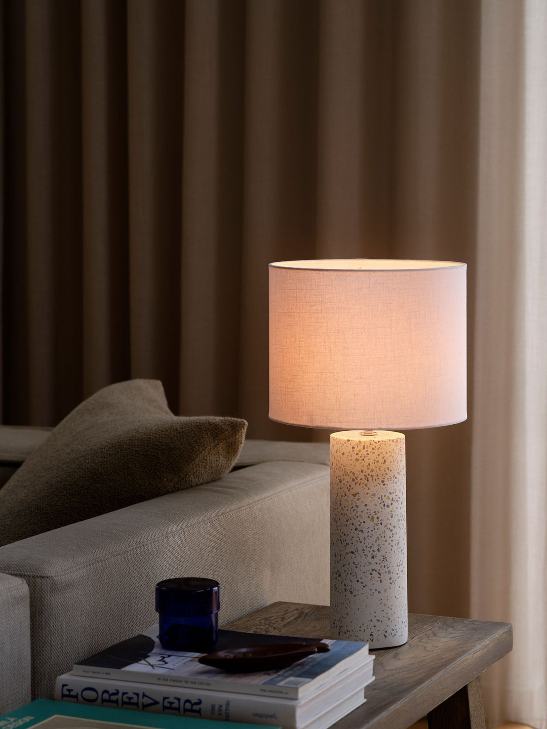 Nordlux Antiga Table Lamp – Modern Terrazzo and Fabric Design in White 2512625001