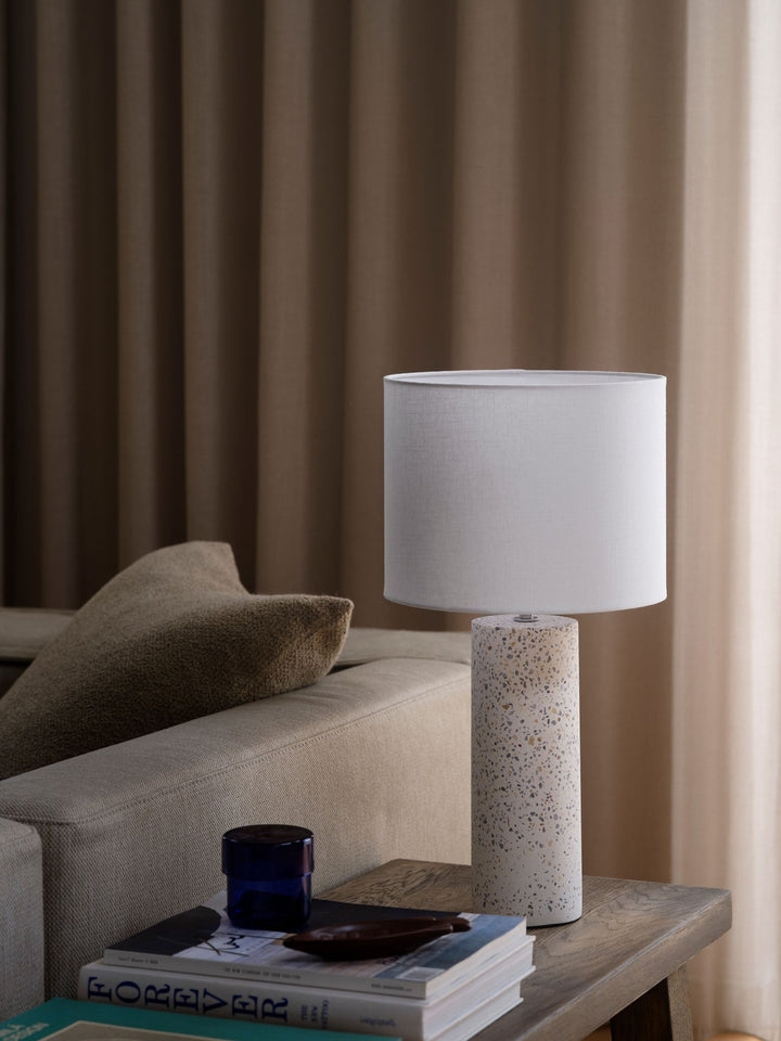 Nordlux Antiga Table Lamp – Modern Terrazzo and Fabric Design in White 2512625001