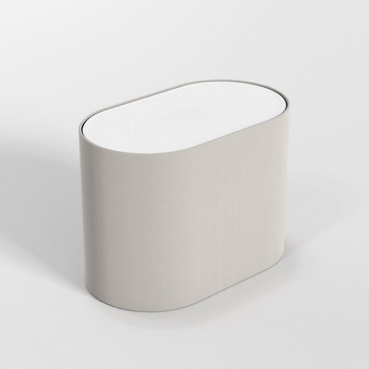Astro Stadium 220 lampshade in Putty polycotton—slim rectangular profile visible