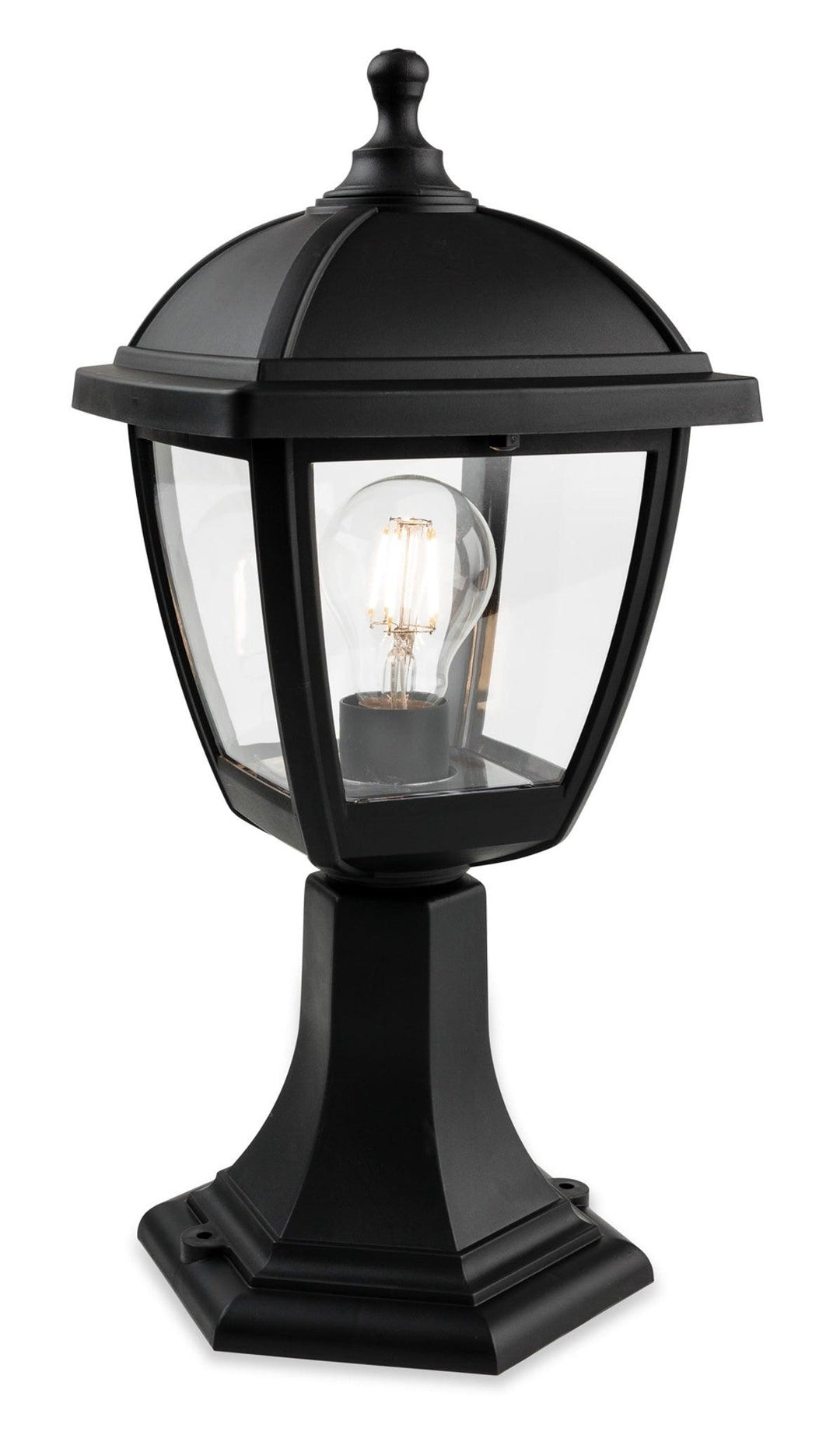 Palma Lantern - Pillar Black Resin - Prisma Lighting