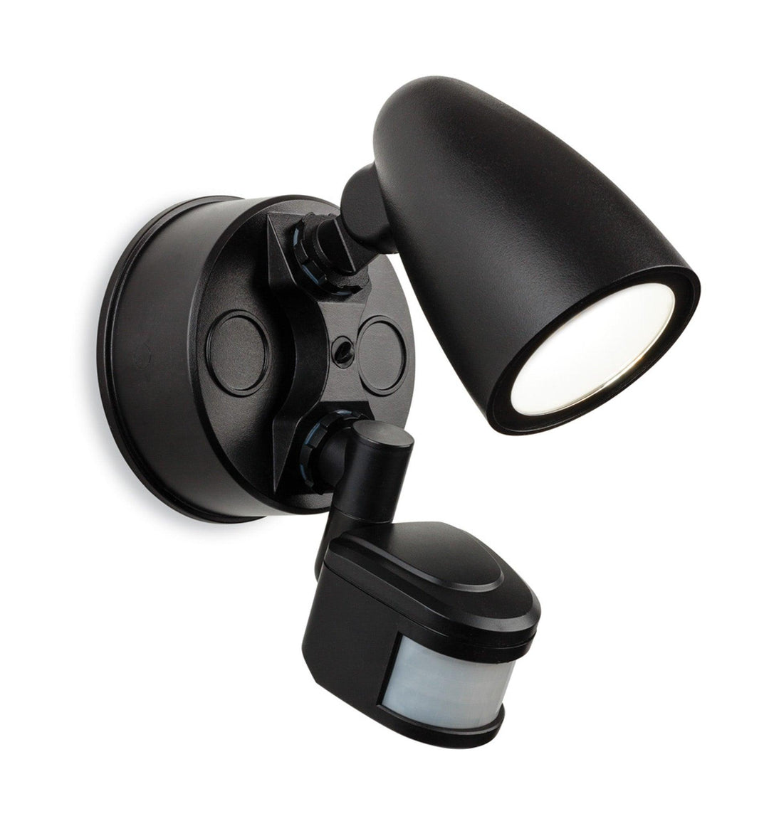Security LED Single Wall with PIR Black - Prisma Lighting