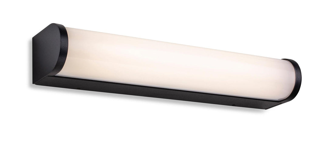 Bravo LED Wall Light - 300mm Black with Opal Polycarb Diffuser - Prisma Lighting