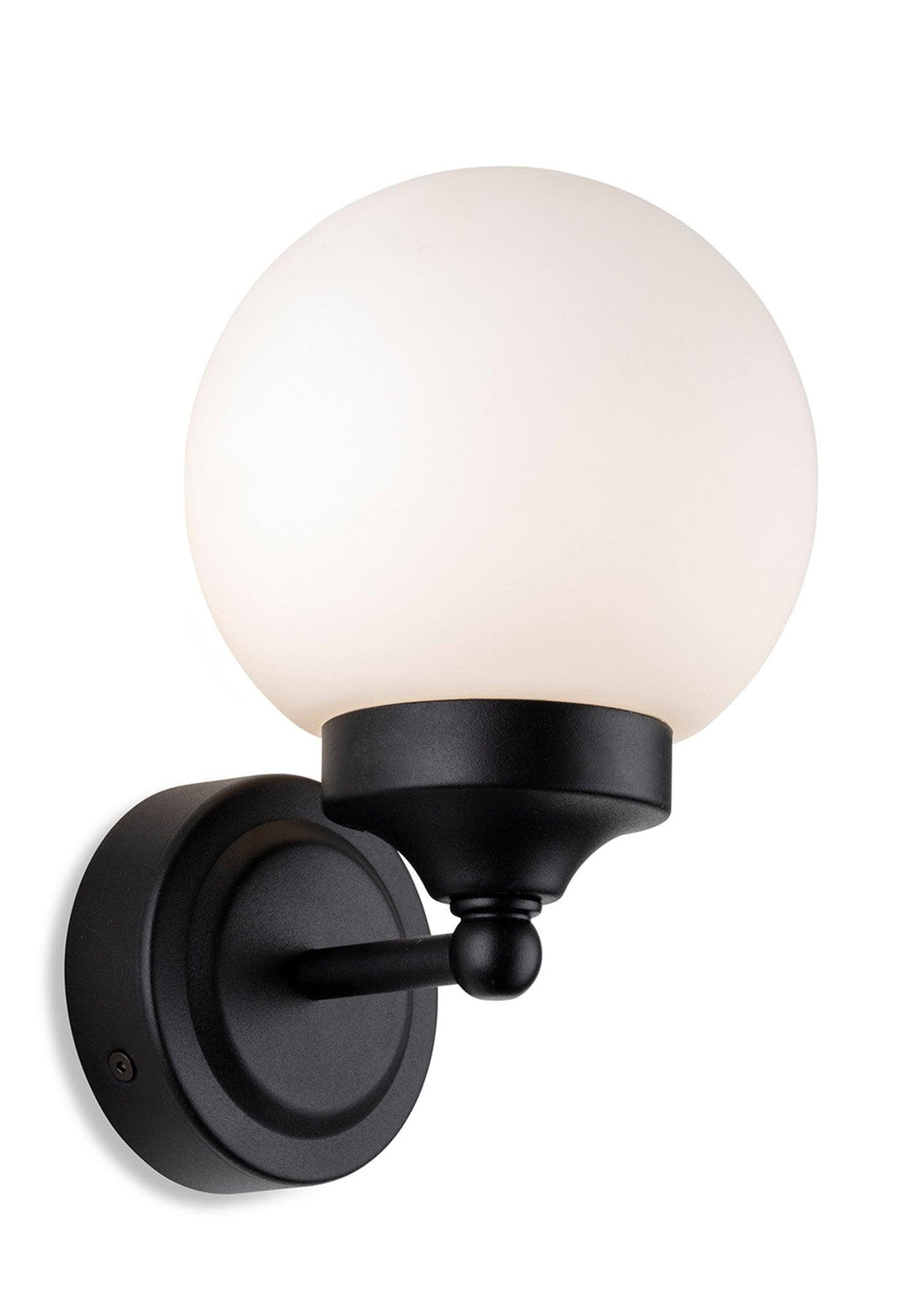 Louis Wall Light Black with Opal White Glass - Prisma Lighting