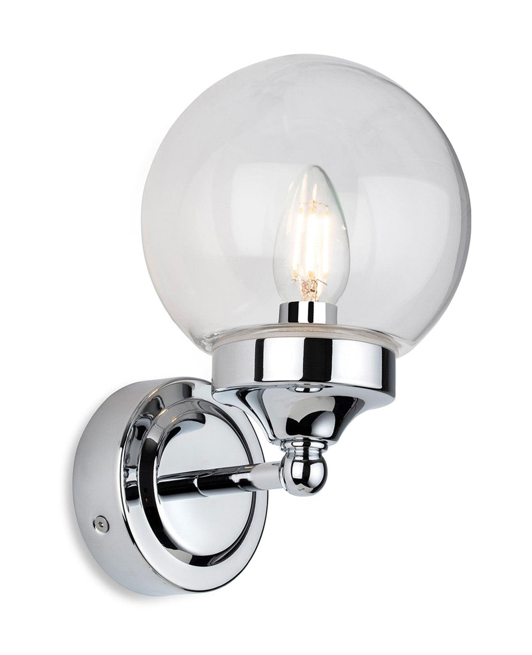 Oscar Wall Light Chrome with Clear Glass - Prisma Lighting
