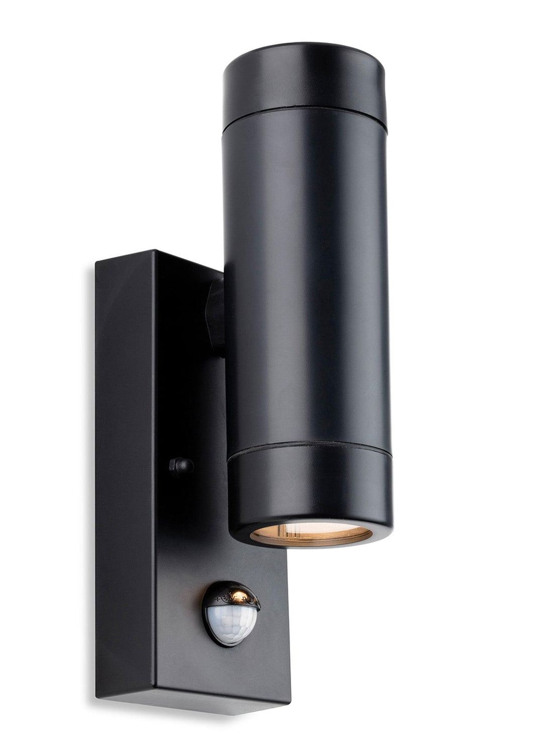Ravel Resin 2 Light Wall with PIR Black - Prisma Lighting