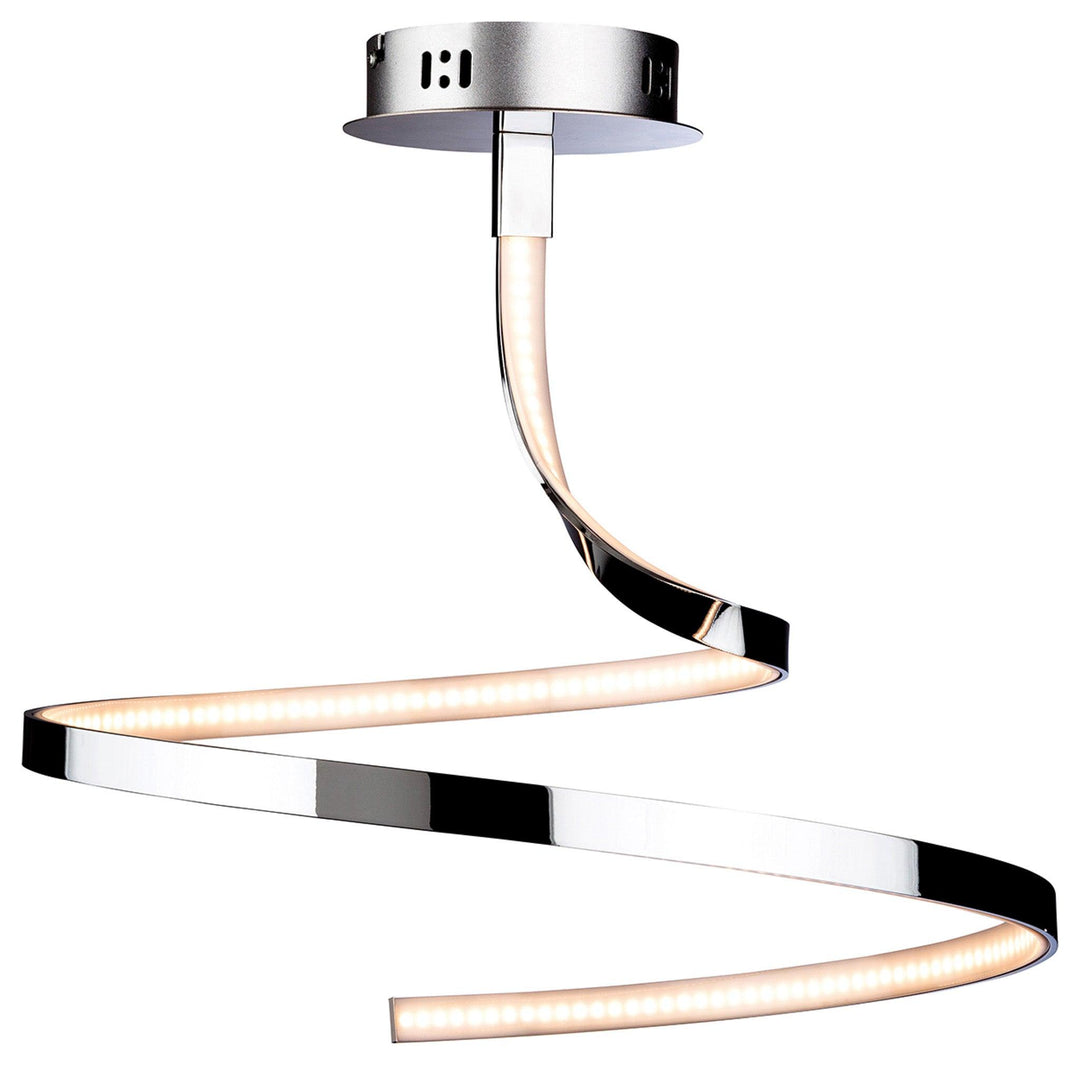 Wave LED Semi Flush Fitting Chrome - Prisma Lighting