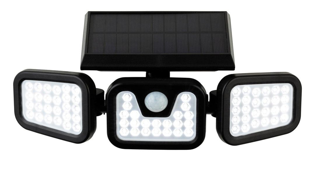 Avenue LED Solar Security Wall Light with PIR Black - Prisma Lighting