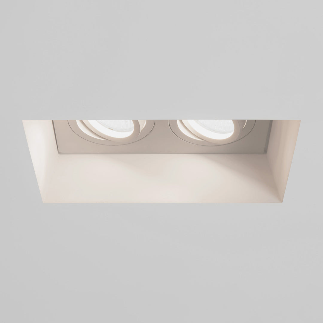Astro Blanco Twin Adjustable Downlight – Paintable Plaster Recessed Ceiling Light