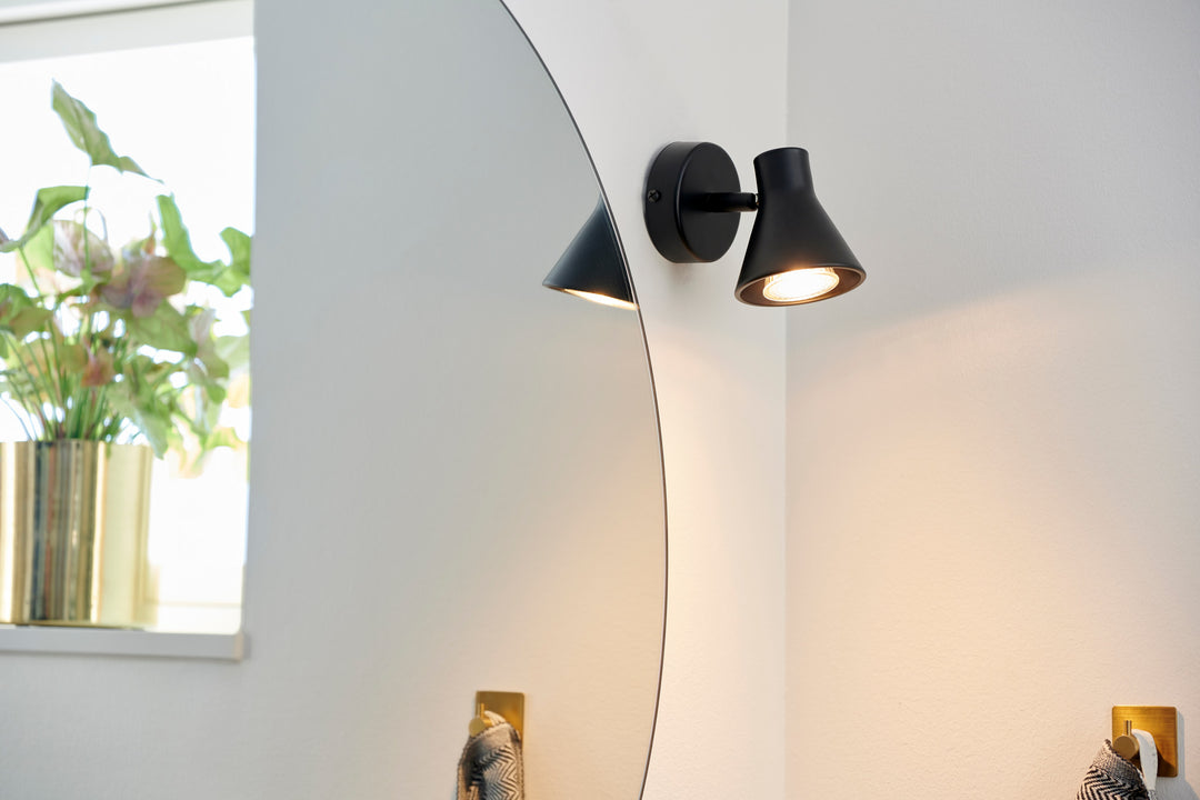 Nordlux Eik Wall GU10 Matt Black Wall Light 45761003
