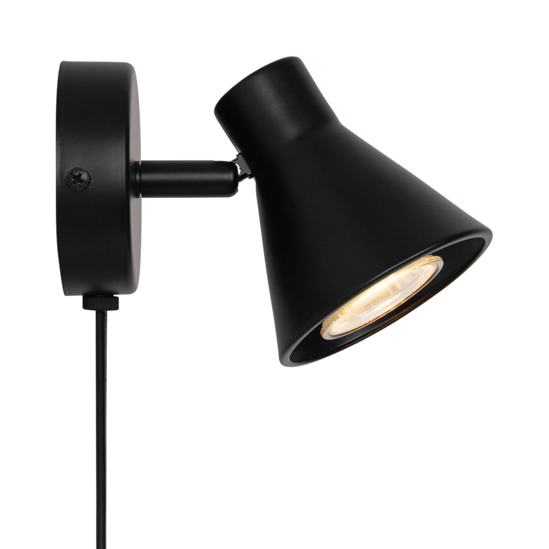 Eik Wall GU10 Matt Black Wall Light Black