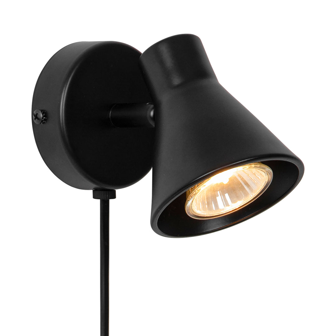 Eik Wall GU10 Matt Black Wall Light Black