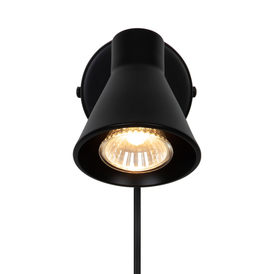 Eik Wall GU10 Matt Black Wall Light Black