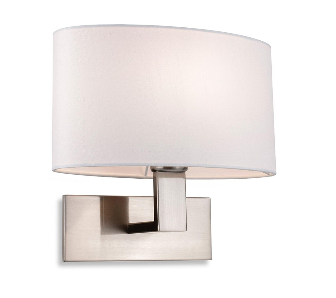 Webster Single Wall Light Brushed Steel with Cream Shade - Prisma Lighting