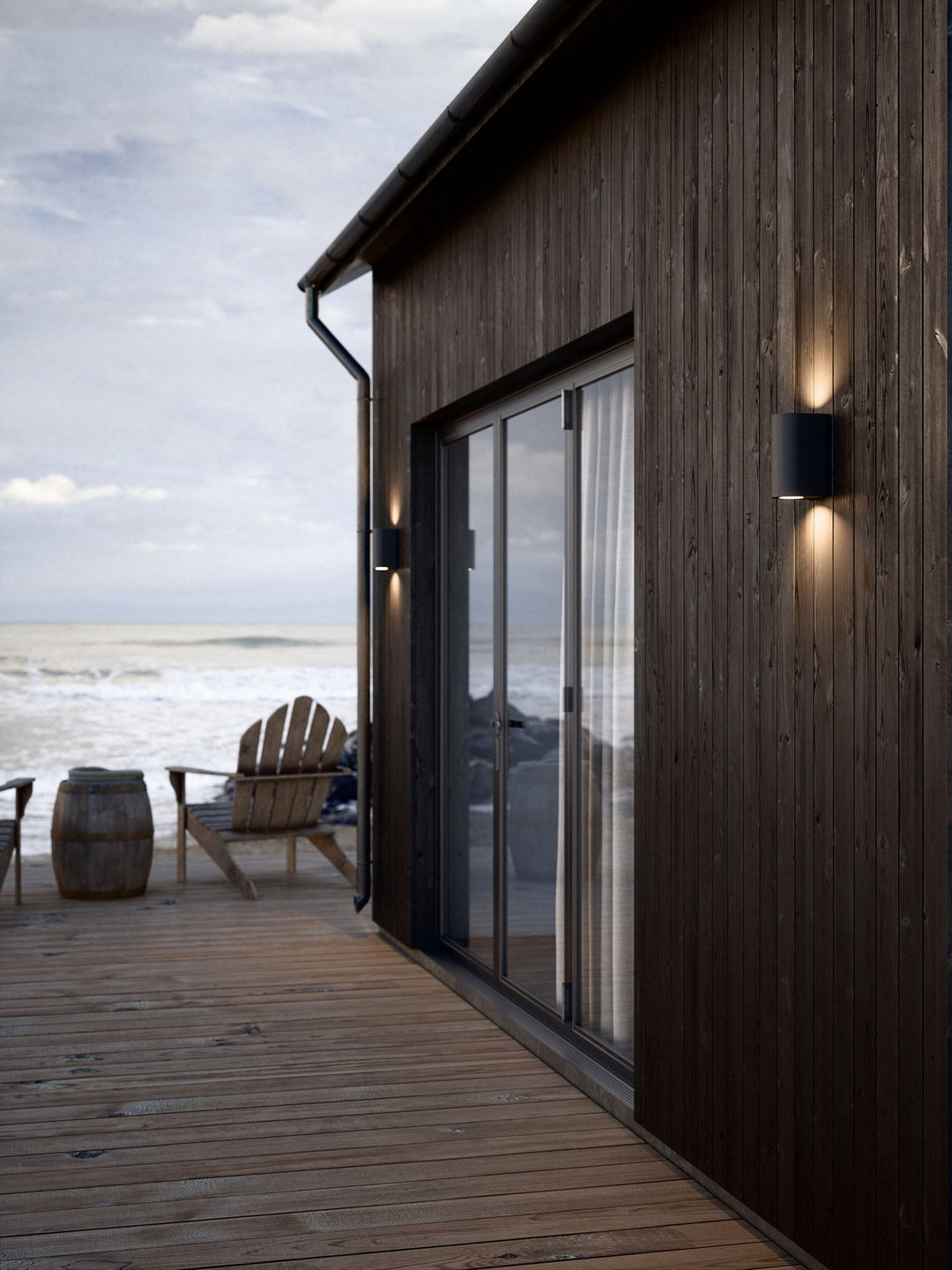 Nordlux Canto Maxi 2 Wall Light – Modern Up and Down Outdoor Lighting in Seaside Black 49721203
