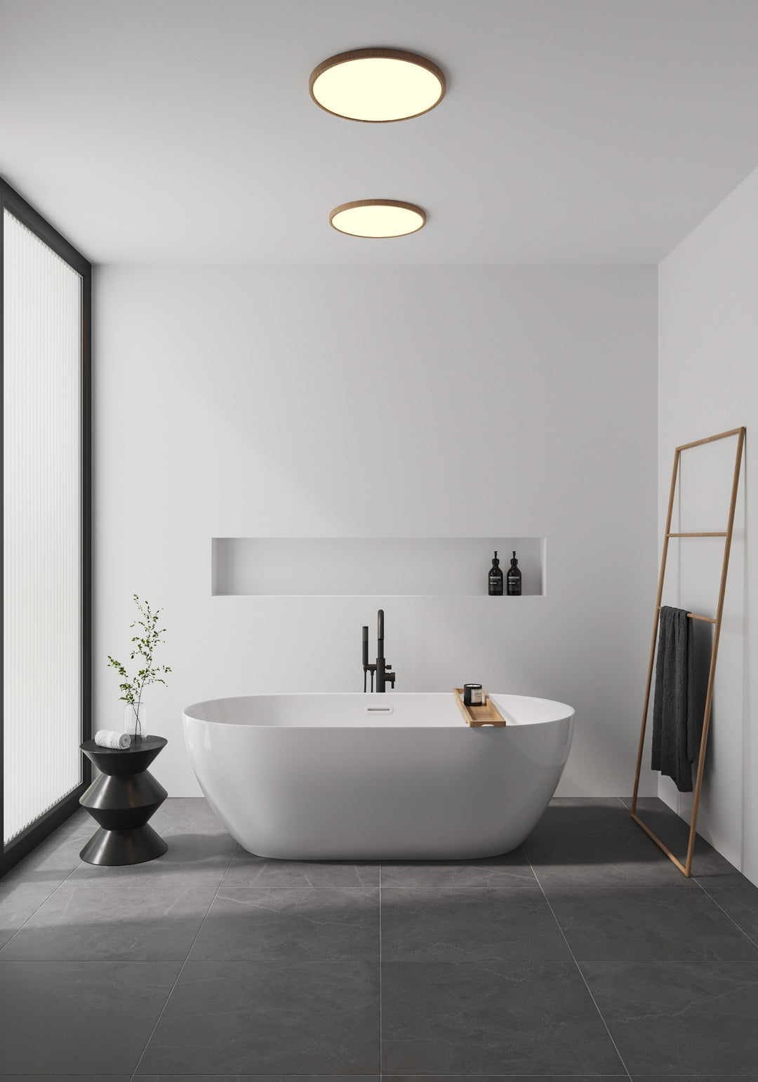 Nordlux Oja 42 IP54 2700K Dim |Wood Fo Ceiling Light Wood 50056104