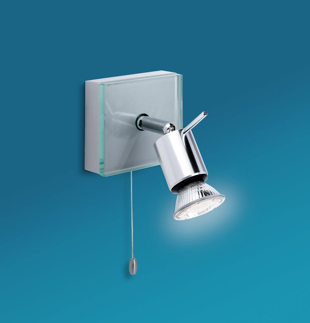 Aqua Single Spot (Switched) Aluminium with Clear Glass - Prisma Lighting