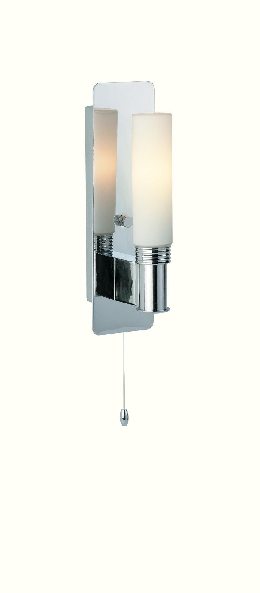 Spa Single Wall Light (Switched) Chrome with Opal Glass - Prisma Lighting