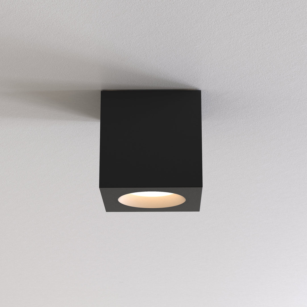 Astro Kos Square II downlight in Textured Black, IP65 surface spotlight