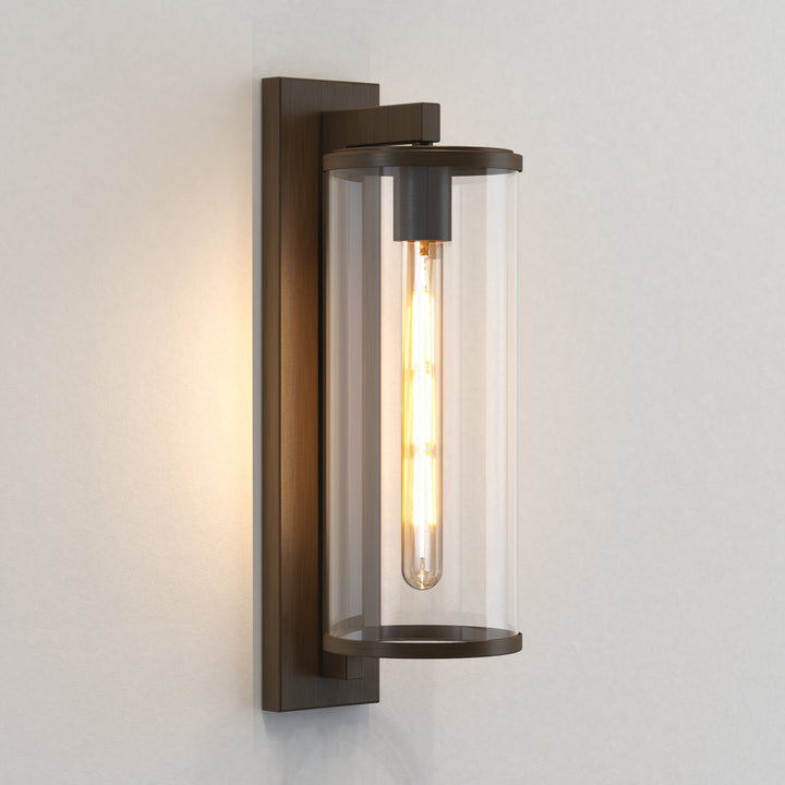 Side profile of the Bronzed Pimlico 500 mounted on exterior wall