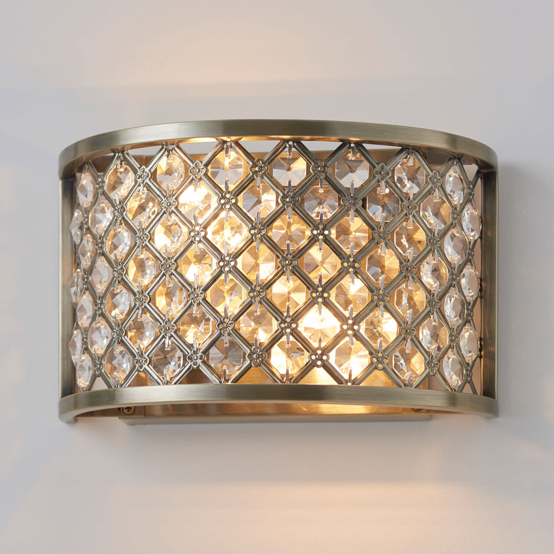 Hudson 2lt wall Brass