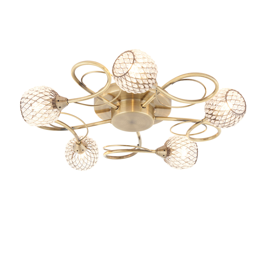 Aherne 5lt semi flush Brass