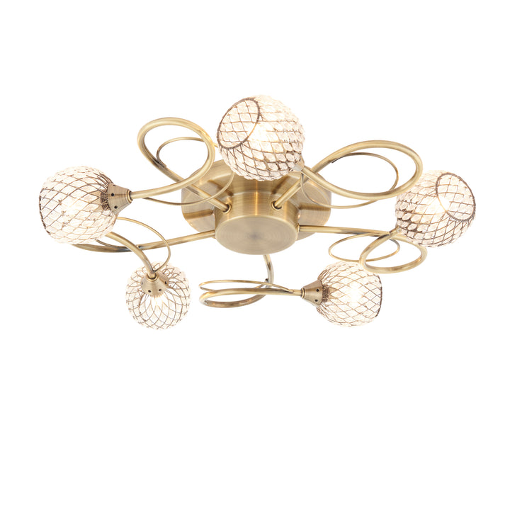 Aherne 5lt semi flush Brass