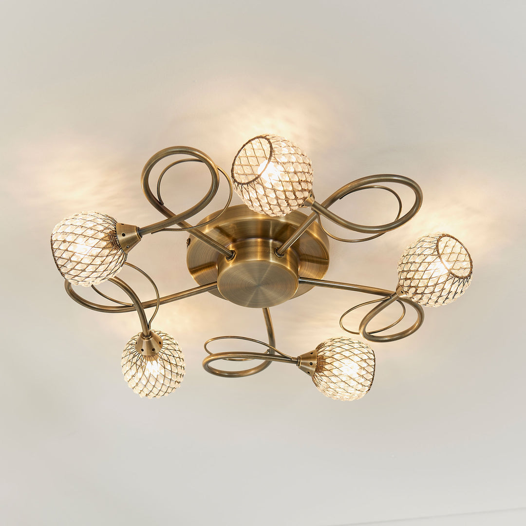 Aherne 5lt semi flush Brass